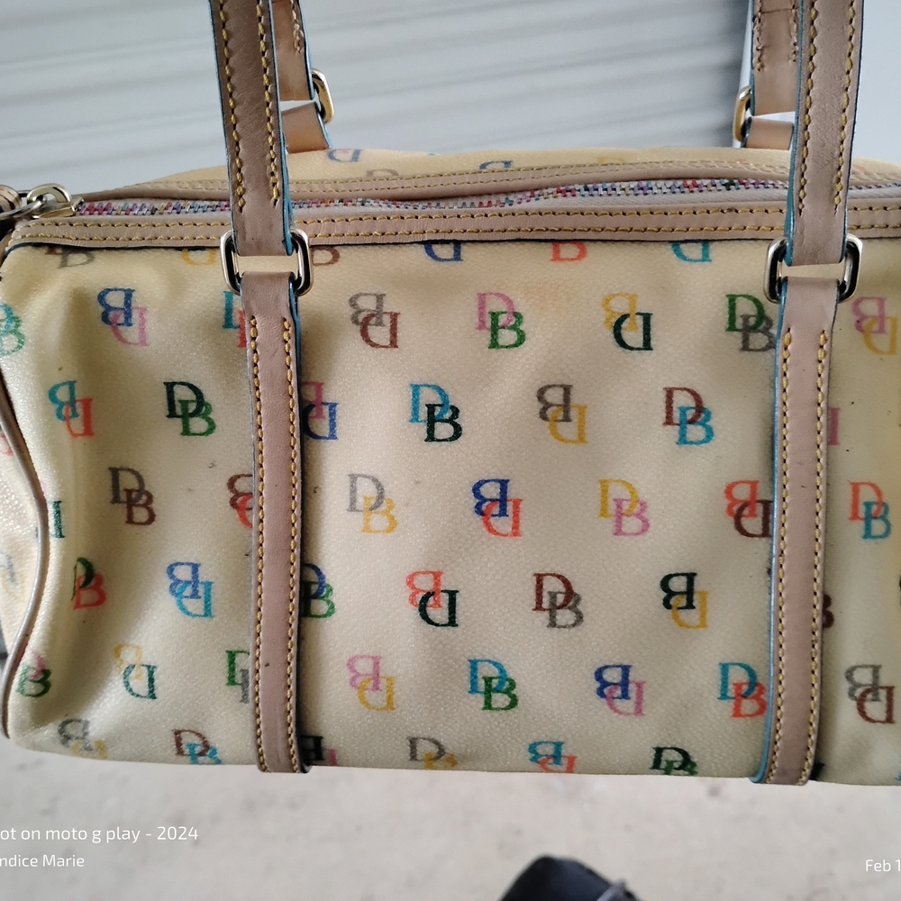 Dooney & Bourke Beige Multicolor Logo Handbag